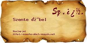 Szente Ábel névjegykártya